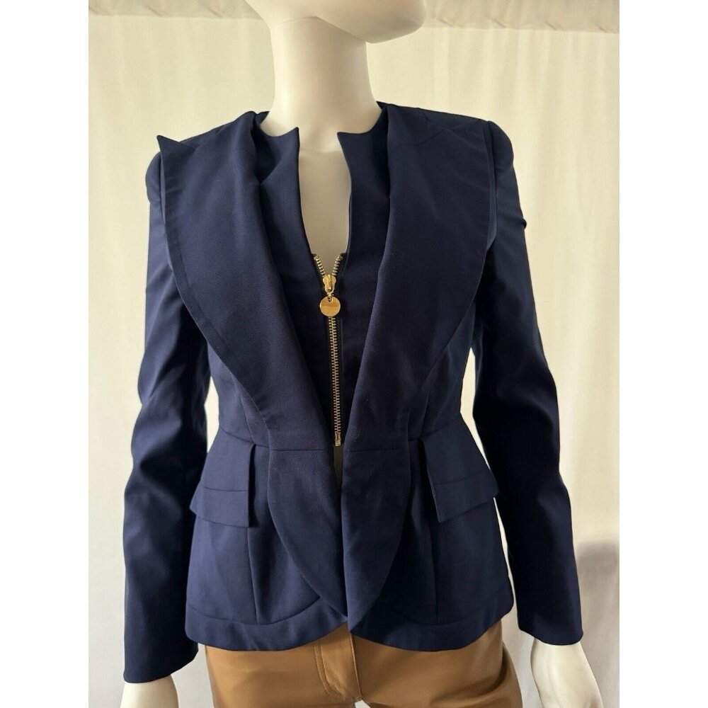 Alvin Valley Women's Jacket Blazer Formal Elegant Navy Blue Size M